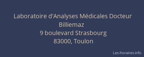 Laboratoire d'Analyses Médicales Docteur Billiemaz