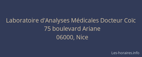 Laboratoire d'Analyses Médicales Docteur Coïc