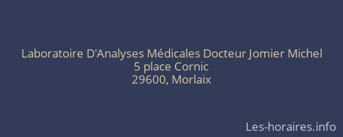 Laboratoire D'Analyses Médicales Docteur Jomier Michel