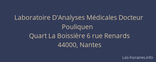 Laboratoire D'Analyses Médicales Docteur Pouliquen