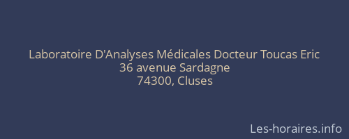 Laboratoire D'Analyses Médicales Docteur Toucas Eric