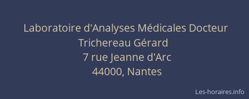 Laboratoire d'Analyses Médicales Docteur Trichereau Gérard