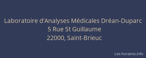 Laboratoire d'Analyses Médicales Dréan-Duparc