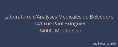 Laboratoire d'Analyses Médicales du Belvédère