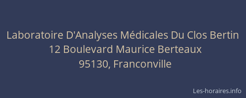 Laboratoire D'Analyses Médicales Du Clos Bertin