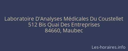 Laboratoire D'Analyses Médicales Du Coustellet
