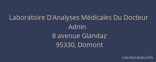 Laboratoire D'Analyses Médicales Du Docteur Adnin