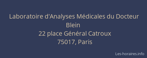 Laboratoire d'Analyses Médicales du Docteur Blein