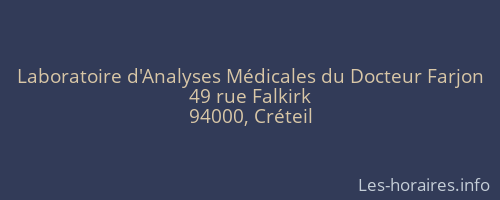 Laboratoire d'Analyses Médicales du Docteur Farjon