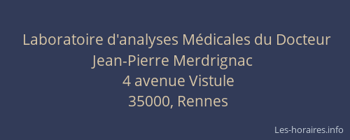 Laboratoire d'analyses Médicales du Docteur Jean-Pierre Merdrignac