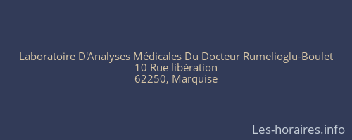 Laboratoire D'Analyses Médicales Du Docteur Rumelioglu-Boulet