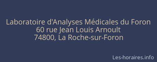 Laboratoire d'Analyses Médicales du Foron