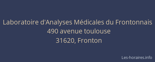 Laboratoire d'Analyses Médicales du Frontonnais