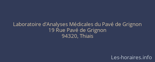 Laboratoire d'Analyses Médicales du Pavé de Grignon