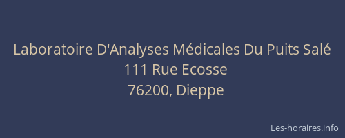 Laboratoire D'Analyses Médicales Du Puits Salé