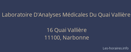 Laboratoire D'Analyses Médicales Du Quai Vallière