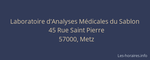 Laboratoire d'Analyses Médicales du Sablon