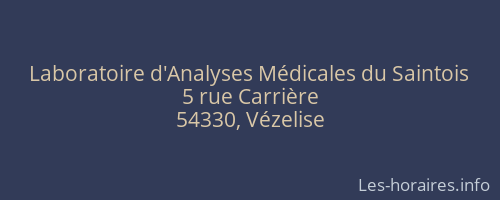 Laboratoire d'Analyses Médicales du Saintois