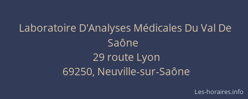 Laboratoire D'Analyses Médicales Du Val De Saône