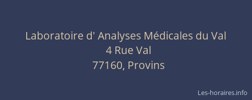 Laboratoire d' Analyses Médicales du Val