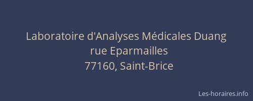 Laboratoire d'Analyses Médicales Duang