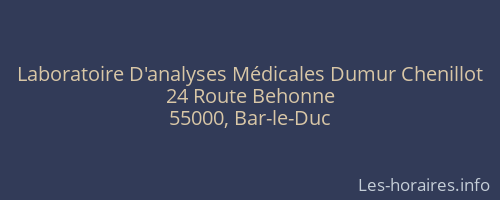 Laboratoire D'analyses Médicales Dumur Chenillot