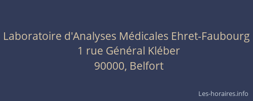 Laboratoire d'Analyses Médicales Ehret-Faubourg