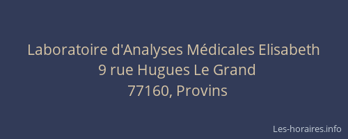 Laboratoire d'Analyses Médicales Elisabeth