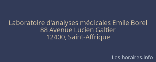 Laboratoire d'analyses médicales Emile Borel
