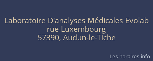 Laboratoire D'analyses Médicales Evolab