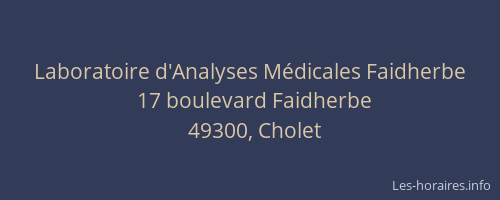 Laboratoire d'Analyses Médicales Faidherbe