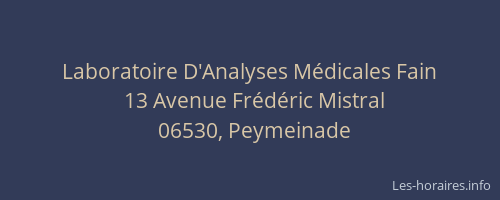 Laboratoire D'Analyses Médicales Fain