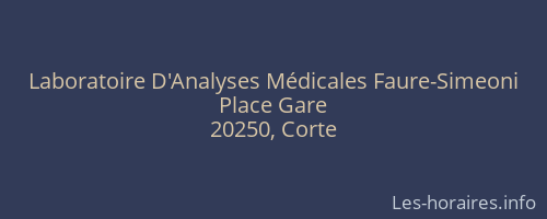 Laboratoire D'Analyses Médicales Faure-Simeoni