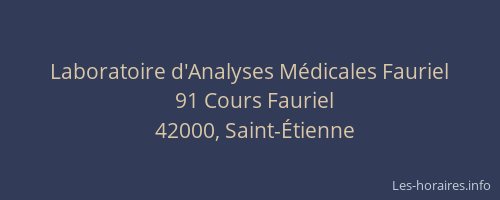 Laboratoire d'Analyses Médicales Fauriel