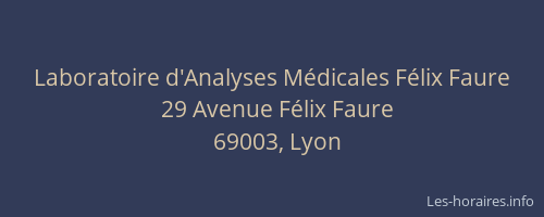 Laboratoire d'Analyses Médicales Félix Faure