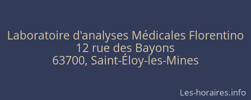 Laboratoire d'analyses Médicales Florentino