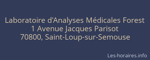 Laboratoire d'Analyses Médicales Forest