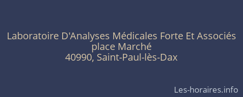 Laboratoire D'Analyses Médicales Forte Et Associés