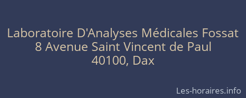 Laboratoire D'Analyses Médicales Fossat