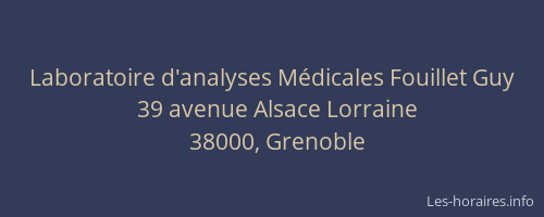 Laboratoire d'analyses Médicales Fouillet Guy