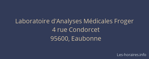 Laboratoire d'Analyses Médicales Froger