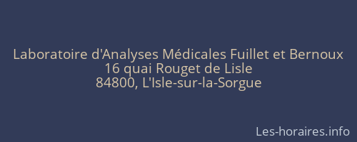 Laboratoire d'Analyses Médicales Fuillet et Bernoux