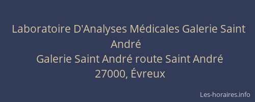 Laboratoire D'Analyses Médicales Galerie Saint André