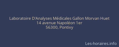 Laboratoire D'Analyses Médicales Gallon Morvan Huet