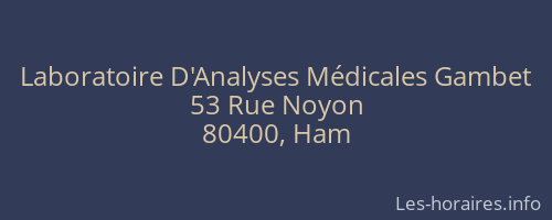 Laboratoire D'Analyses Médicales Gambet