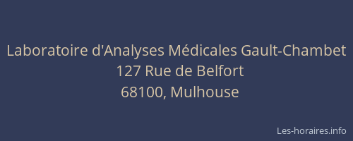 Laboratoire d'Analyses Médicales Gault-Chambet