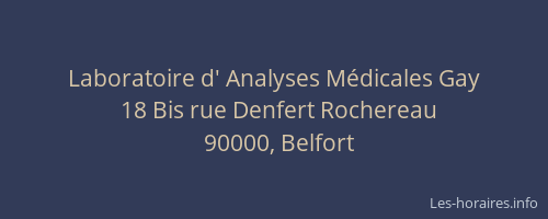 Laboratoire d' Analyses Médicales Gay