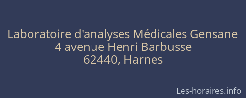 Laboratoire d'analyses Médicales Gensane