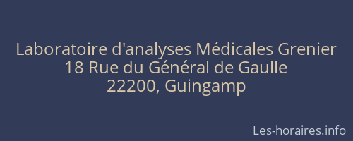 Laboratoire d'analyses Médicales Grenier
