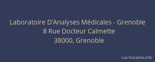 Laboratoire D'Analyses Médicales - Grenoble